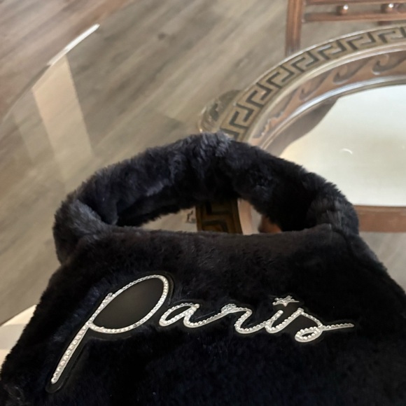 🖤🖤PARIS HILTON FOREVER FUR BLACK BAGUETTE/SHOULDER BLING BAG!🖤🖤 - Picture 5 of 8